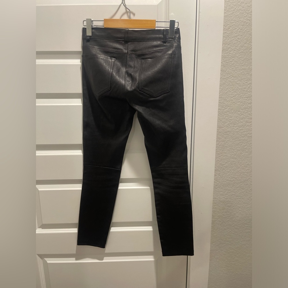 Vince Black genuine Leather skinny Pants US 6 - Picture 6 of 11